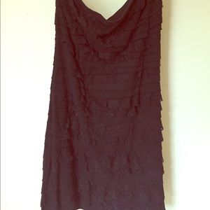 Express strapless ruffle dress - small