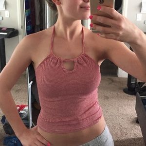 Brandy Melville Red and White Striped Tie-Up Tank