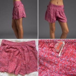 Free people slouchy floral shorts size large