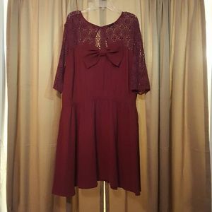 Burgundy eyelet dress