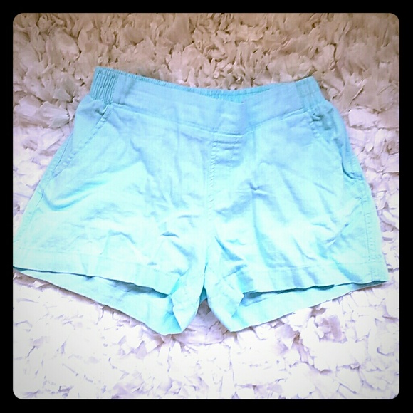 Baby blue linen shorts