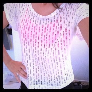 White cut out fashion tee