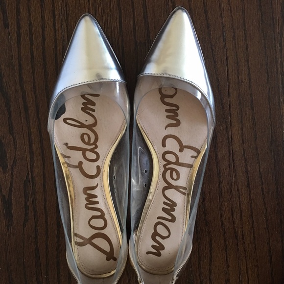Silver and Gold Metallic Sam Edelman Pointy Flats
