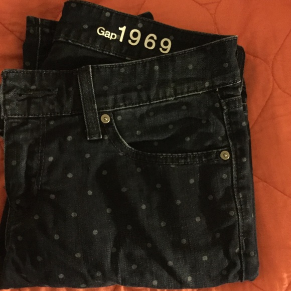 EUC Gap "always skinny" polka dot ankle jeans sz.2