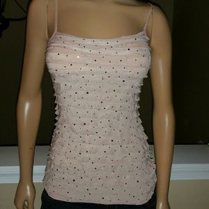 Pink ruffle tank