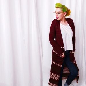 Double Zero Sweaters - 💙SALE❤️ Burgundy Long Knit Cardigan Double Zero Sweaters - 💙SALE❤️ Burgundy Long Knit Cardigan
