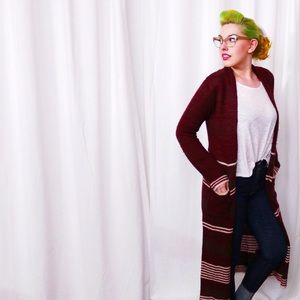 Double Zero Sweaters - 💙SALE❤️ Burgundy Long Knit Cardigan Double Zero Sweaters - 💙SALE❤️ Burgundy Long Knit Cardigan