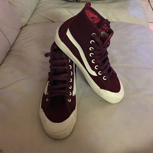 Maroon Hi Top Vans
