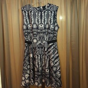 Black and white print dress