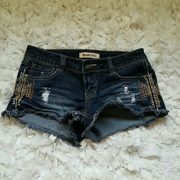 Daisy duke destroyed denim shorts