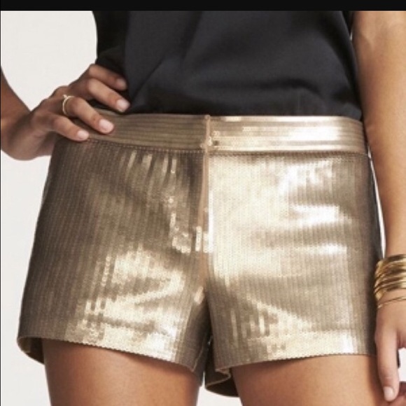 Express bronze gold sequin shorts
