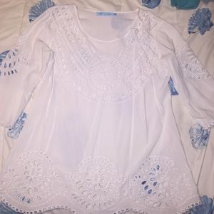Eyelet swim coverup