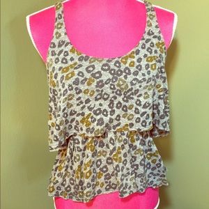 Leopard Print Tiered Cheetah Tank Sz Sm