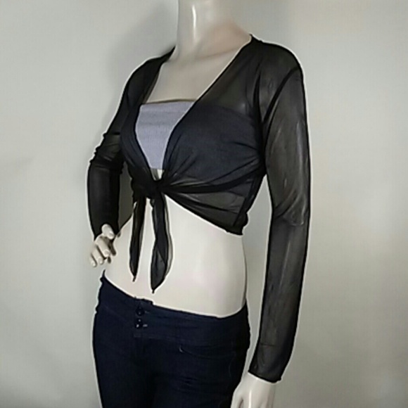 Black Chiffon Tie Front Bolero