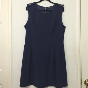 Navy dress with gold details