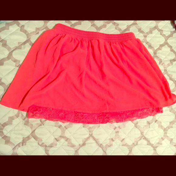 Chiffon Lace Trim Skirt