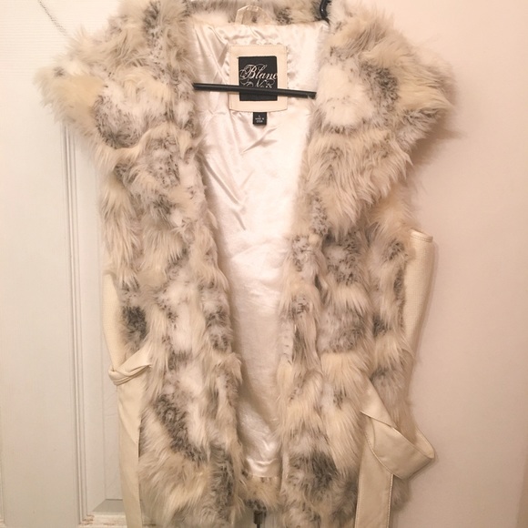 White & Black Faux Fur Vest