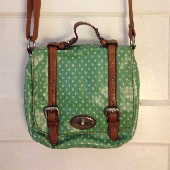 Turquoise Crossbody Messenger Bag by Fossil