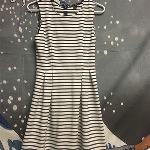 Navy striped skater dress