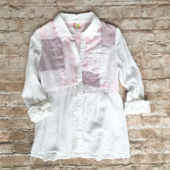 Free People Tops - Free People Patchwork Pocket Buttondown