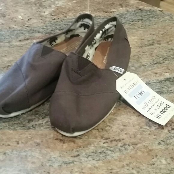 NWT TOMS Brown Slip Ons