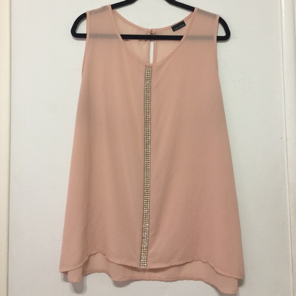 Blush rhinestone top