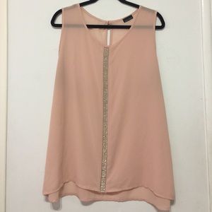 Blush rhinestone top