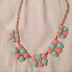 Coral and Mint statement necklace