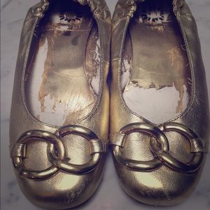 Gold ballet flats