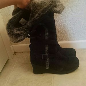 Faux Fur Knee High Boots