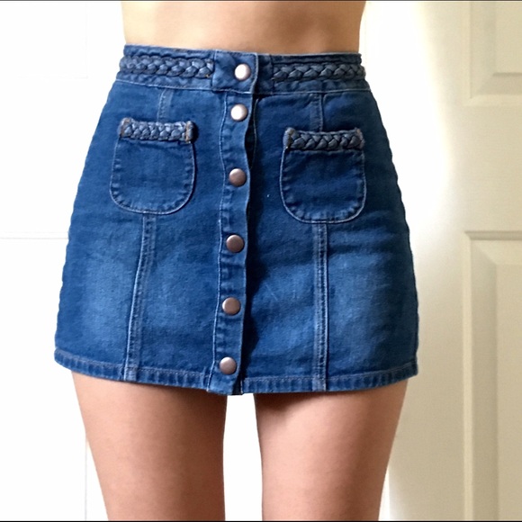 Button Front Denim Skirt 💙