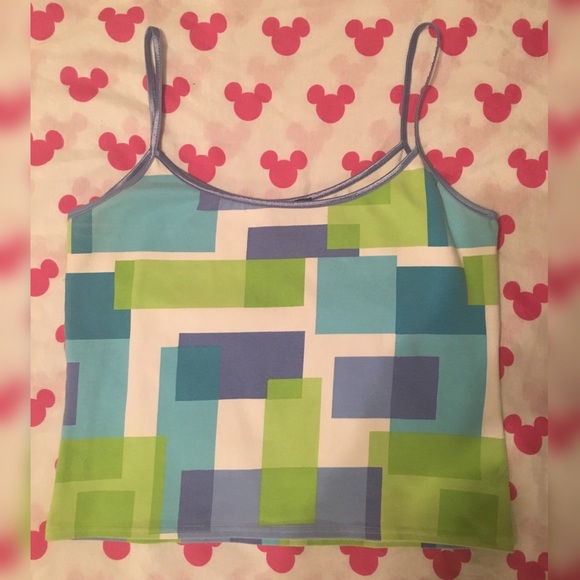 Abstract Crop Tank Top - Picture 1 of 2