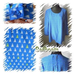 Merona Sailboat blouse NWT size M