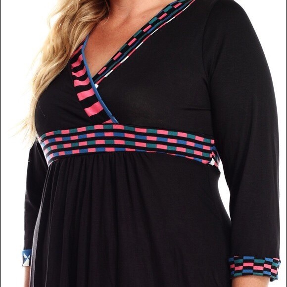 "Plus" A-Line Pastel Detail Dress - Picture 3 of 4