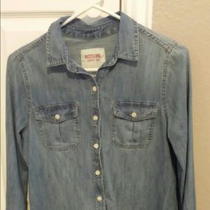 Denim button-up