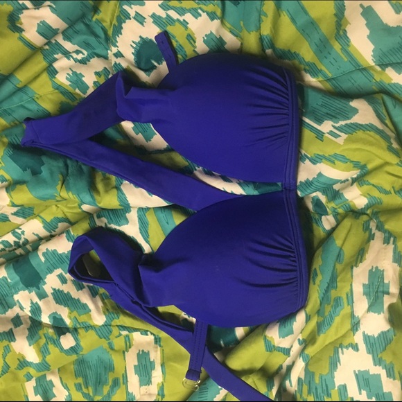 Blue push up halter top