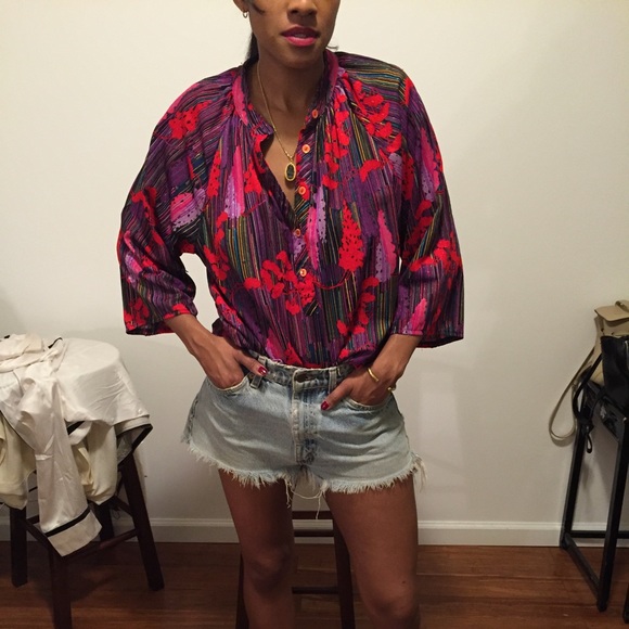 Vintage 70s Print blouse