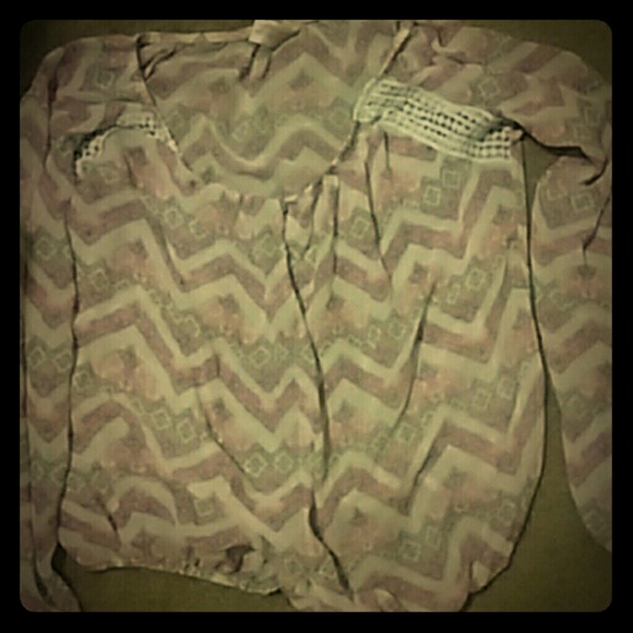 Coral chevron long sleeve