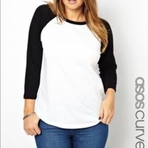 ASOS curve black and white long sleeve shirt