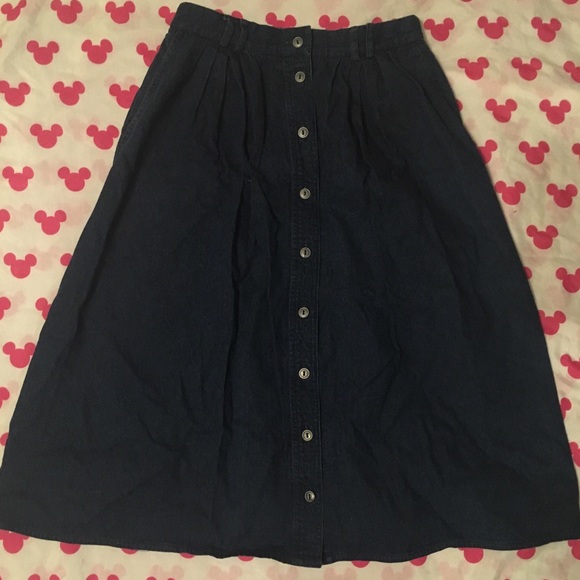 Vintage Long Denim Skirt - Picture 1 of 3