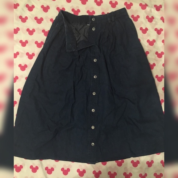 Vintage Long Denim Skirt - Picture 2 of 3