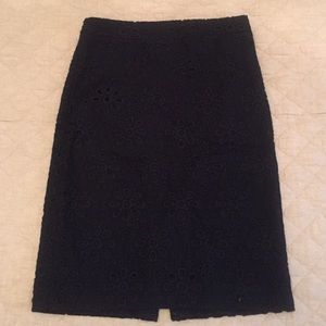 J.Crew Navy Eyelet Pencil Skirt