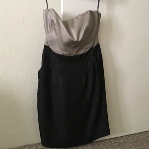 Banana Republic strapless silver and black dress