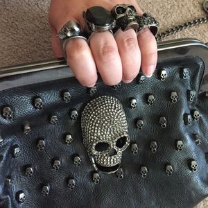 Skull clutch purse