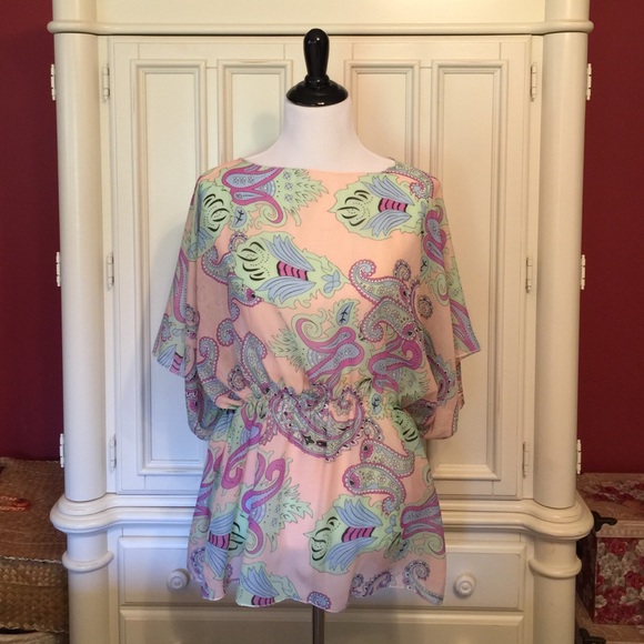 NWOT Sheer Paisley Tunic Top