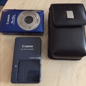 Canon Camera, Charger and Case