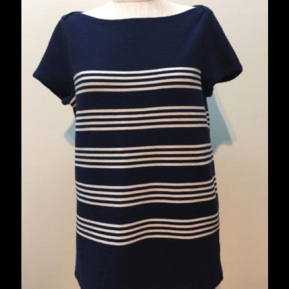 Lauren Ralph Lauren Stripes Blue Summer Top Size S