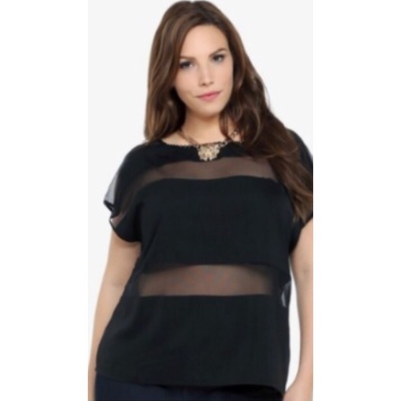 Black torrid top with mesh cutouts