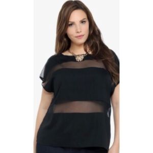 Black torrid top with mesh cutouts