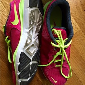 Nike sneakers pink and lime green